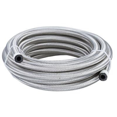 China CPE Synthetic Oil Cooler Hose Turbo Oil Feed Hose 1M Fuel Stainless Steel/Double Nylon Braided Inner Rubber Silver AN4 AN6 AN8 AN10 Packing Hose for sale