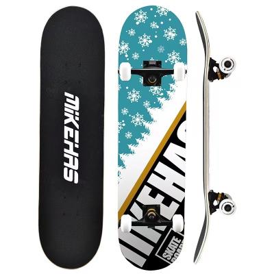 China Professional Adult Series 31x8 Inch 7 Layers Double Rocker Skateboard Chinese Maple Skateboard Customized Skateboards for sale