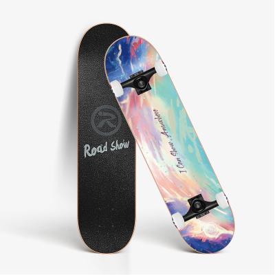 China Youth High Productivity 7 Layers Maple Custom White Skateboard Deck Northeast Paint Skateboard for sale