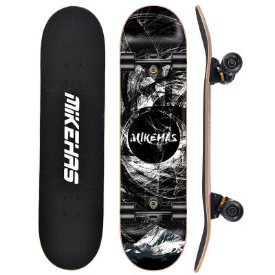 China Custom Youth 31rich Logo Beginner Canadian Maple Double Wooden Kick Complete Skateboards Pad 4 Board Wheels Skateboard for sale