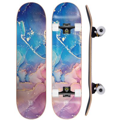 China Wholesale Chinese Youth Pro Maple 7ply 100 Custom Print Skateboard Board Customized Double Rocker Skateboard Skateboard for sale