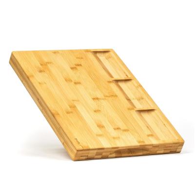 China 01custom Sustainable Lignocellulose Bamboo Cutting Board Chopper Sets Pure Wood Wholesale for sale