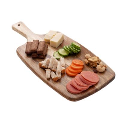 China Sustainable Plant Custom Acacia Wood with Rectangular Handle Cutting Board can cut steak and fruit also can be used as a bread board for sale