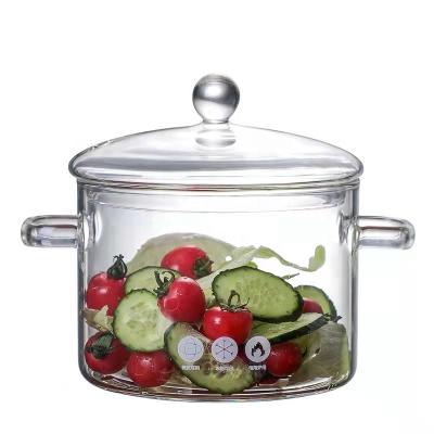 China Factory direct transparent clear pyrex glass cooking pot viable for kitchen for sale