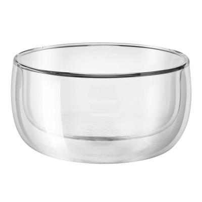 China Handmade viable by expert artisans 350ml double wall glass bowl was made to beat the perfect cup of matcha for sale