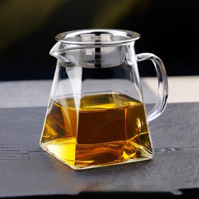 China 350-950ml Sustainable Handmade Borosilicate Glass Coffee Tea Gongfu Teapot With Handle for sale