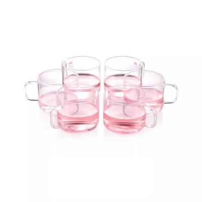 China Restaurant Sustainable Heat Resistant Borosilicate Wide Mouth Coffee Glass Tea Cup for sale