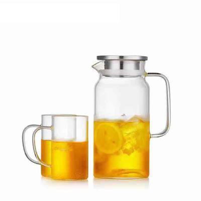 China Wholesale Price Viable Pyrex Borosilicate Heating Cold Water Heat Resistant Glass Pitcher for sale