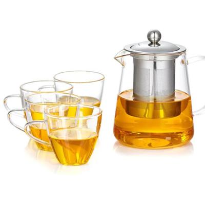 China Viable Tea Sets | A glass teapot with 4 cups for sale