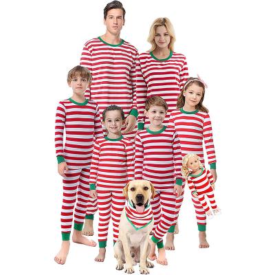 China 2021 Family Christmas Boys Girls QUICK DRY Matching Pajamas Striped Kids Sleepwear Kids Clothes for sale