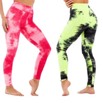 China Custom Logo Ladies Hot Sexy Fitness Gym Workout Women Yoga Gaiters 2021 Butt Tie Dye Resistance Snagging Crac! crack! for sale