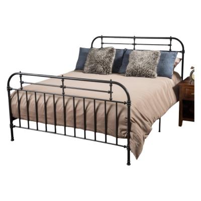 China Industrial Designs Classic Wrought Iron Platform Metal Bed Frame Industrial Designs King Size Bed for sale