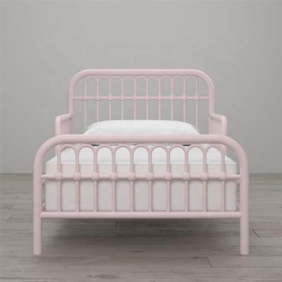 China Modern Design European Rose Single Size Child Metal Bed Frame Twin for Girls camas for sale