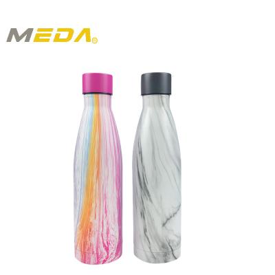 China Stored 17oz Double Wall Stainless Steel Water Drinking Thermal Flat Bottle for sale