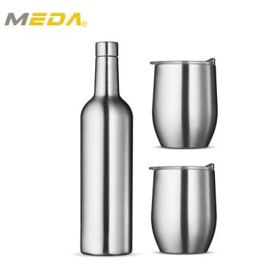 China 2020 Best Seller 750ml Wine Bottle And 12oz PORTABLE Wine Tumbler Cups With Gift Box for sale