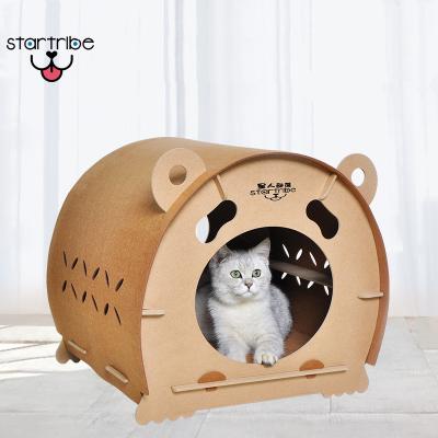 China Durable Luxurious Wooden Pet House E1 Level OSB Cat House Pet Comfortable Bed For Dogs Cats High Quality for sale