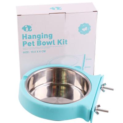 China New Sustainable Stainless Steel Dog Bowls Hanging Cat Bowl Feeder High Dog Anti Spill Bowl Tableware for sale