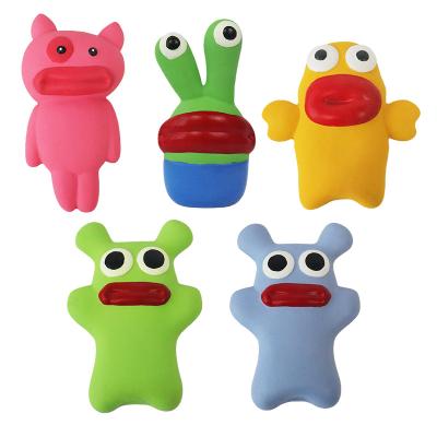 China Wholesale Viable Toy Colorful Unique Shape Design Dog Pet Chew Toys With Squeaker, Lovely Latex Toys For Small Medium Puppy Dogs for sale