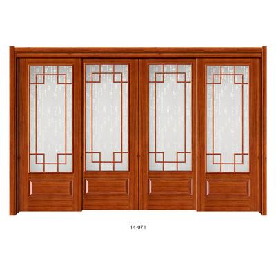 China Vintage Modern Luxury Old Hand - Carved House Exterior Double Entrance Solid Wood Door With Glass for sale