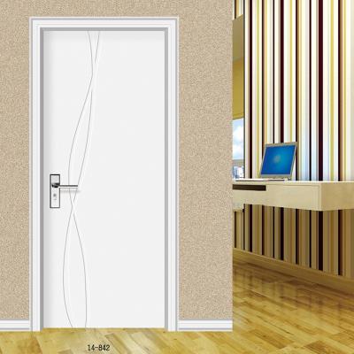 China White Color Modern House Weatherproof PVC Frequent-used Wooden Door For Interior Bedroom Door for sale