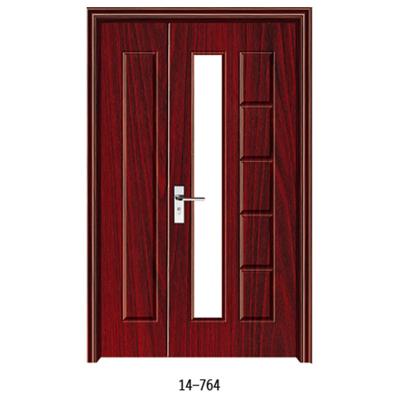 China Modern Chinese Luxury Exterior Security Manufacturers PVC Glass Wood Entry Door With Matching Accessories for sale