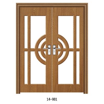 China High Quality Waterproof Interior Door Designs Solid Wood PVC Door Luxury Double Doors for sale