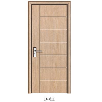 China Custom Wood Door Cheap Modern Interior PVC Hdf Room Pvc Waterproof Panels Teak Ply Door Wood Design Solid Wood Door With Customized Frame for sale