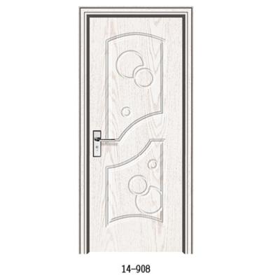 China Latest Modern Design Toilet Bathroom White Waterproof PVC Veneer Wooden Doors For Hotel Room for sale