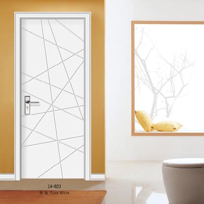 China Cheaper Price Interior Door PVC Bedroom Design Door Waterproof Wood Finished Factory for sale