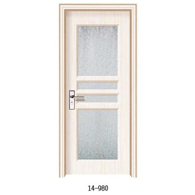 China Cheap Price Modern Customized Morden White Contemporary Board Room Hdf Interior Solid Wood Door With Glass Inset for sale