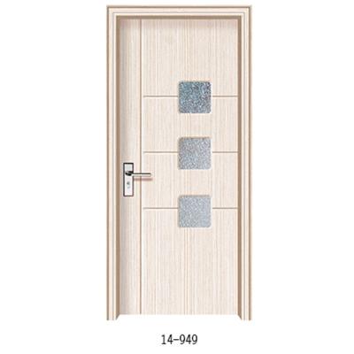 China Waterproof Modern Door Design Water Proof Frosted Glass PVC Interior Bathroom Door for sale