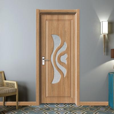 China Interior Wooden Glass Doors Manufacturer Doors Wholesale Custom Low Price Hdf PVC Waterproof Wooden Bathroom Bedroom Doors for sale