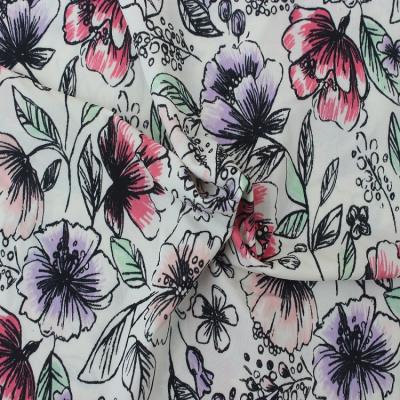 China 100% waterproof polyester printing semi matte fabric for dress and garment for sale