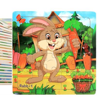 China Eco-friendly Material Animal Jigsaw Puzzles Kids Educational Toy Wooden Puzzle IQ Montessori Game Children Custom Other Puzzle Educational 2021 for sale