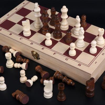 China Educational DIY Toys Folding Custom Wooden Board Game Chess Set Chess Pieces Indoor Adult Wooden Adult Educational Toys for sale