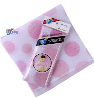 China Wholesale Disposable Printing 100% Japanese Nylon Beauty Skin Bath Scrubber Wash Body Scrub Cloth Towel for sale