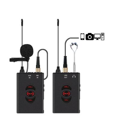 China Intervierw professional audio headset microphone vlogging recording teaching use clip mobile wireless microphone camera for sale