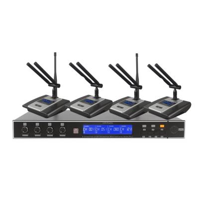 China Wireless UHF 4 Channel UHF 4 Channel MIC For Meeting Room Press Conference Microphone System for sale