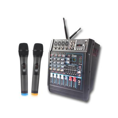 China Portable Four Channel Sound Mixer DELAY/REPEAT/GAIN/HIGH-LOW Home Use with Wireless Microphone for sale