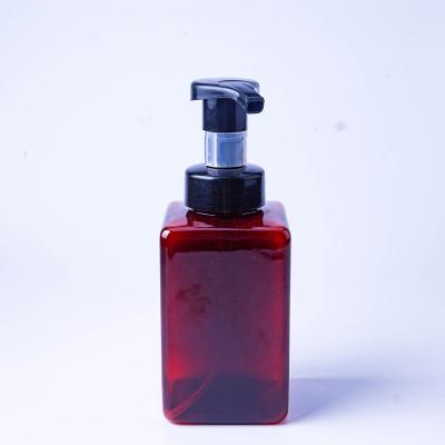 China Square Free Bpa Brown Lotion Packaging 450ml 550ml Plastic Packaging Foaming Hand Soap Pump Cleaning Bottle for sale