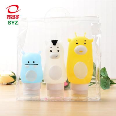 China Personal Care Silicone Cartoon Design Shampoo-Cream Travel Set Squeeze Bottle for sale