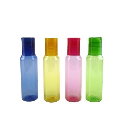 China Logistics Packaging 90ml 3oz PET Plastic Travel Perfume Lotion Squeeze Cosmetic Bottle With Flip Cap for sale