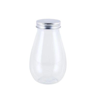 China Wholesale 500ML Disposable Pet Juice Beverage Bottle With Aluminum Lid Transparent Milk Beverage Tea Bottle for sale