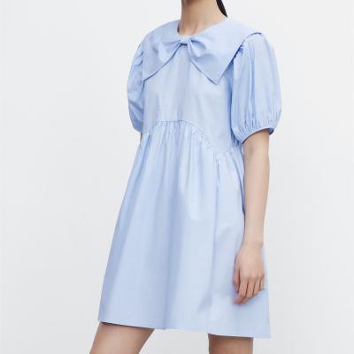 China Anti-Static Custom Women Clothing Cotton Shirt Dress Ladies Casual Loose Soft Breath Sleeve Summer Dress for sale