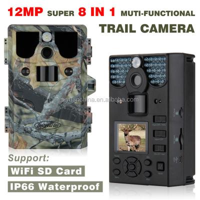 China Motion Detection 12mp 8 in 1 IR Black Wildlife Surveillance Animal Hunting Camera with Game Call Funtion for sale