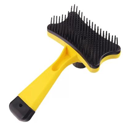 China Stocked Cat Swipe Brush Removes Dog Hair Pet Quality Reliable Grooming Brush Self-Cleaning Pet Comb for sale