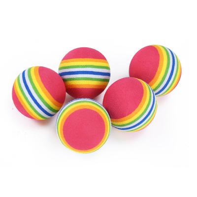 China Colorful Cat Kitten Eva Bubble Rainbow Play Ball Golf Practice Ball Toy Cat Soft Stocked Rainbow Ball for sale