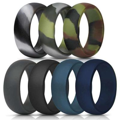 China Moulding Silicone Wedding Ring for Men 8.7mm Wide Rubber Wedding Band 2.5mm Thick for sale