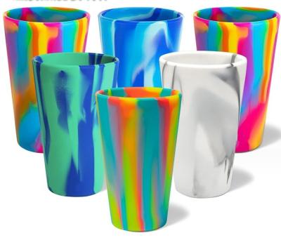 China Food Grade Silicone Colorful Drinking Cups for Unbreakable Custom Reusable Coffee Cup for sale