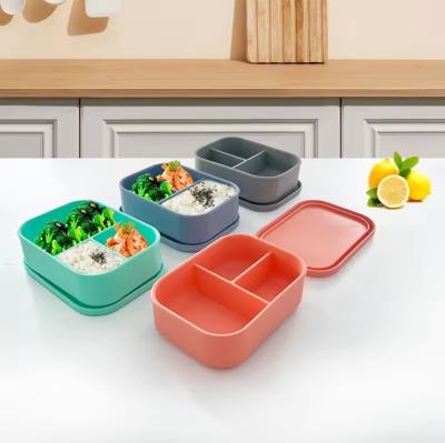 China Lecksicher Silikon Bento Lunchbox für Kinder Speisen Speicherkapazität 0-1L und BPA-frei zu verkaufen